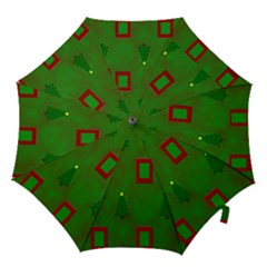 Christmas Trees And Boxes Background Hook Handle Umbrellas (small)