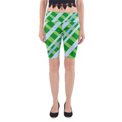 Fabric Cotton Geometric Diagonal Yoga Cropped Leggings by Nexatart