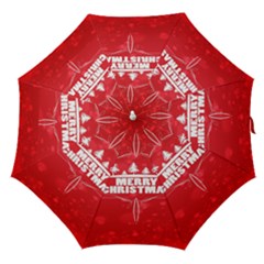 Red Bokeh Christmas Background Straight Umbrellas by Nexatart