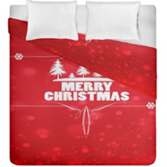 Red Bokeh Christmas Background Duvet Cover Double Side (king Size) by Nexatart