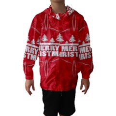 Red Bokeh Christmas Background Hooded Wind Breaker (kids) by Nexatart