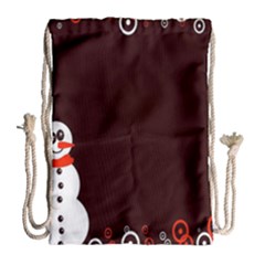 Snowman Holidays, Occasions, Christmas Drawstring Bag (large)