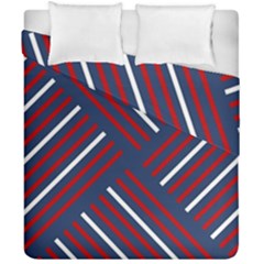 Geometric Background Stripes Red White Duvet Cover Double Side (california King Size)