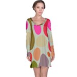 Pattern Design Abstract Shapes Long Sleeve Nightdress