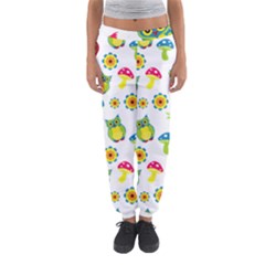 Cute Owl Wallpaper Pattern Women s Jogger Sweatpants by Nexatart