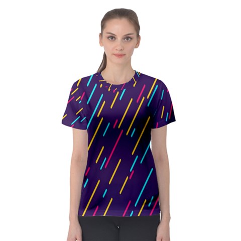 Background Lines Forms Women s Sport Mesh Tee by Nexatart