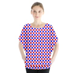 Blue Red Checkered Blouse