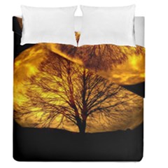 Moon Tree Kahl Silhouette Duvet Cover Double Side (queen Size) by Nexatart