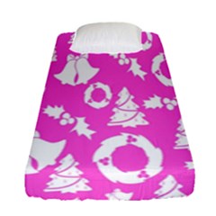 Pink Christmas Background Fitted Sheet (single Size)