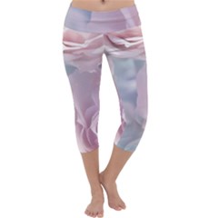 Pastel Roses Capri Yoga Leggings