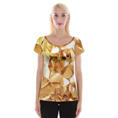 Golden Crystals Women s Cap Sleeve Top