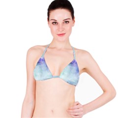 Blue Hipster Pattern Bikini Top by Brittlevirginclothing