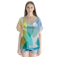 Rainbow Feather Flutter Sleeve Top by Brittlevirginclothing