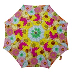 Floral Background Hook Handle Umbrellas (large)