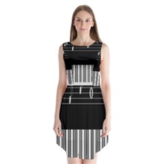 Piano Keyboard With Notes Vector Sleeveless Chiffon Dress   by Nexatart