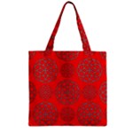 Geometric Circles Seamless Pattern Zipper Grocery Tote Bag