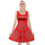 Geometric Circles Seamless Pattern Reversible Velvet Sleeveless Dress