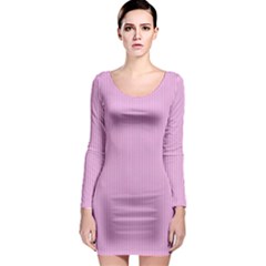 Pink Texture Long Sleeve Bodycon Dress by Valentinaart