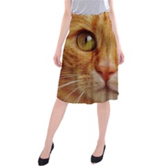 Cat Red Cute Mackerel Tiger Sweet Midi Beach Skirt by Nexatart