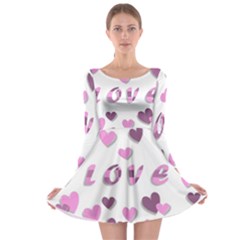 Love Valentine S Day 3d Fabric Long Sleeve Skater Dress