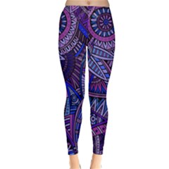 Abstract Electric Blue Hippie Vector  Classic Winter Leggings by Brittlevirginclothing