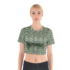 Money Symbol Ornament Cotton Crop Top by dflcprintsclothing