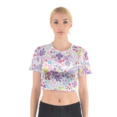 Colorful Flower Cotton Crop Top by Brittlevirginclothing