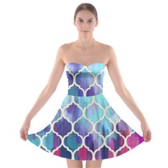 Purple Moroccan Mosaic Strapless Bra Top Dress by Brittlevirginclothing