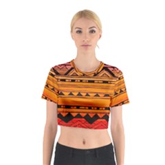 Warm Tribal Cotton Crop Top by Brittlevirginclothing