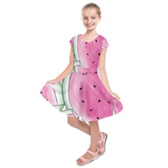 Cute Watermelon Kids  Short Sleeve Dress by Brittlevirginclothing
