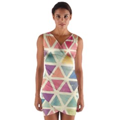Colorful Triangle Wrap Front Bodycon Dress by Brittlevirginclothing