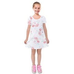 Lovely Flowers Kids  Short Sleeve Velvet Dress by Brittlevirginclothing
