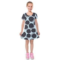 Cute Oreo Kids  Short Sleeve Velvet Dress by Brittlevirginclothing