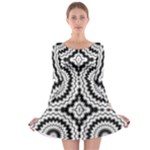 Pattern Tile Seamless Design Long Sleeve Skater Dress