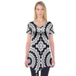 Pattern Tile Seamless Design Short Sleeve Tunic 