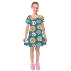 Animal Pattern Kids  Short Sleeve Velvet Dress