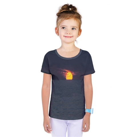 Sunset Ocean Azores Portugal Sol Kids  One Piece Tee by Nexatart