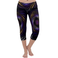 Abstract Fractal Art Capri Yoga Leggings