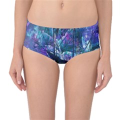 Abstract Ship Water Scape Ocean Mid-waist Bikini Bottoms