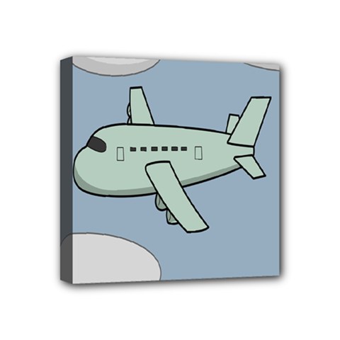 Airplane Fly Cloud Blue Sky Plane Jpeg Mini Canvas 4  X 4  by Alisyart