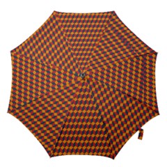 Geometric Plaid Red Orange Hook Handle Umbrellas (medium) by Alisyart
