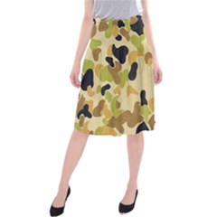 Army Camouflage Pattern Midi Beach Skirt by Nexatart