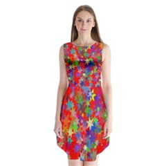 Background Celebration Christmas Sleeveless Chiffon Dress  