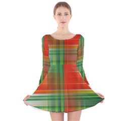 Background Texture Structure Green Long Sleeve Velvet Skater Dress