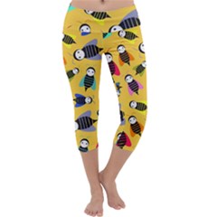 Bees Animal Pattern Capri Yoga Leggings