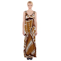 Biscuit Brown Christmas Cookie Maxi Thigh Split Dress