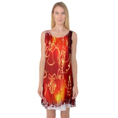 Christmas Widescreen Decoration Sleeveless Satin Nightdress