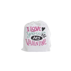 I Love You My Valentine / Our Two Hearts Pattern (white) Drawstring Pouches (xs) 
