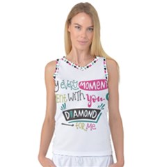 My Every Moment Spent With You Is Diamond To Me / Diamonds Hearts Lips Pattern (white) Women s Basketball Tank Top by FashionFling