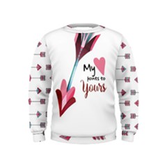 My Heart Points To Yours / Pink And Blue Cupid s Arrows (white) Kids  Sweatshirt by FashionFling
